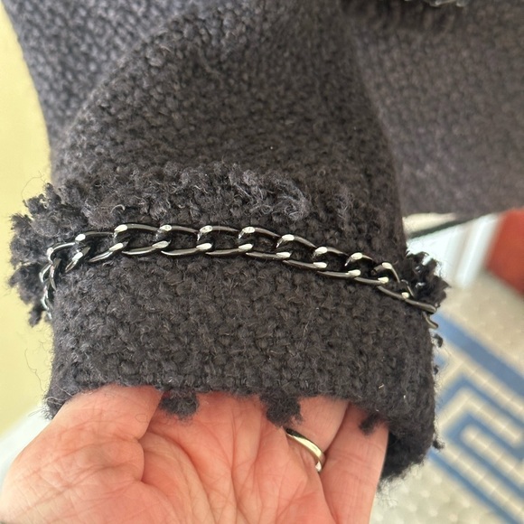 Insight New York | Black Wool Blend Lady Jacket with Chain Detail - Picture 3 of 8